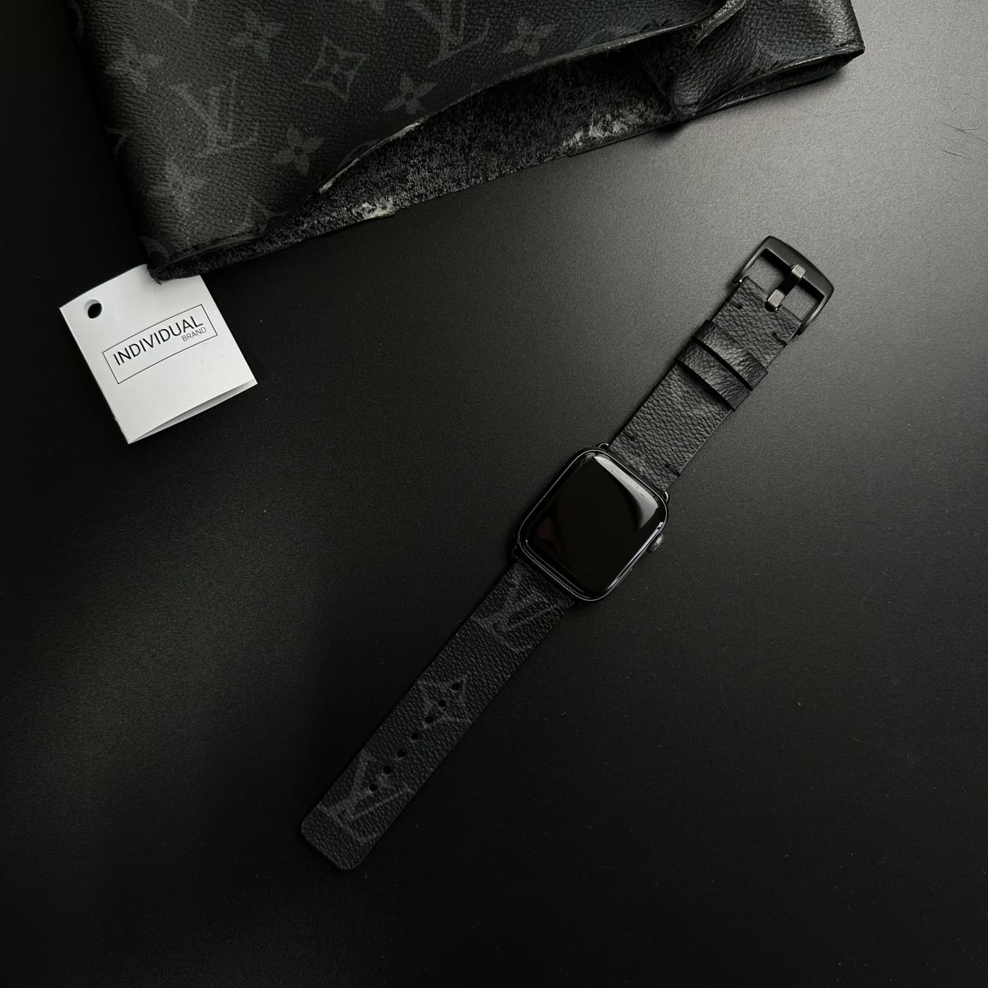 Cinturino Apple Watch Louis Vuitton Nero Artigianale