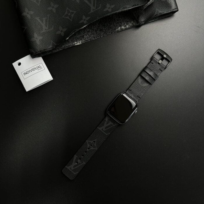 Handcrafted Louis Vuitton Black Apple Watch Strap