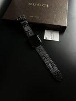 Cinturino Apple Watch Gucci Nero Cucito Artigianale