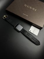 Cinturino Apple Watch Gucci Blu Scuro Cucito Artigianale - immagine 4