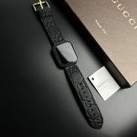 Cinturino Apple Watch Gucci Blu Scuro Cucito Artigianale